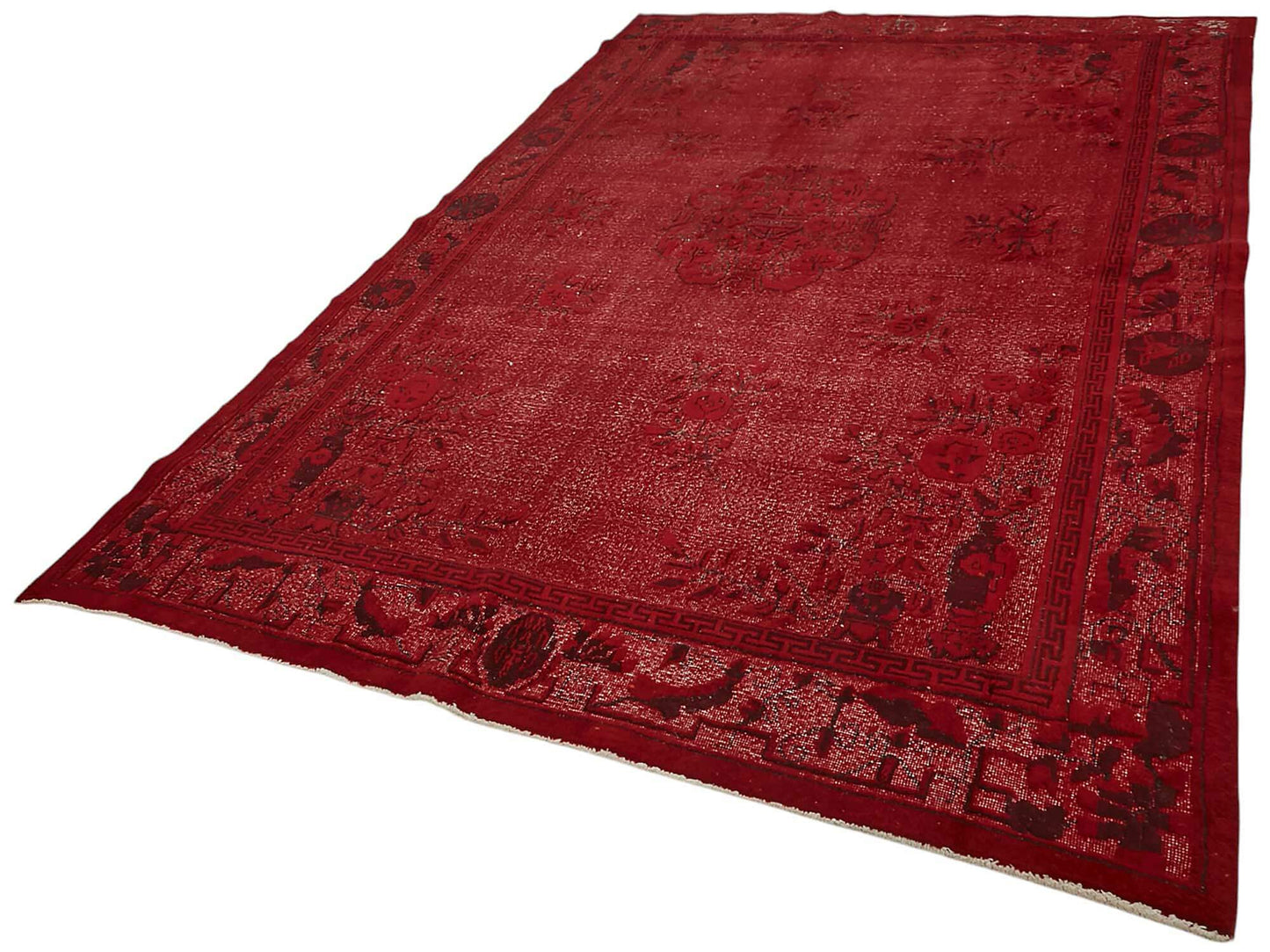 7x10 Vintage Hand-Carved Turkish Rug - 46890