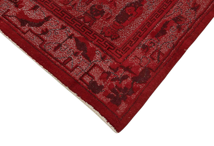 7x10 Vintage Hand-Carved Turkish Rug - 46890
