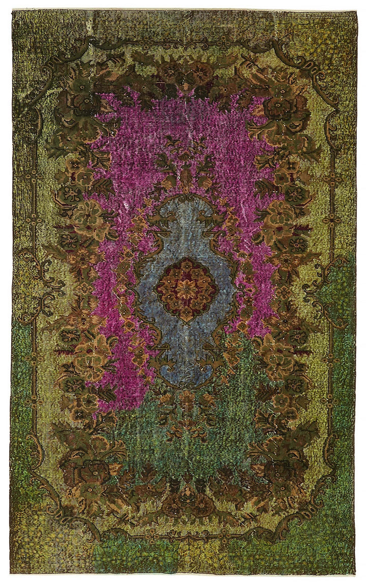 6x10 Vintage Hand-Carved Turkish Rug - 46891