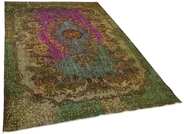 6x10 Vintage Hand-Carved Turkish Rug - 46891