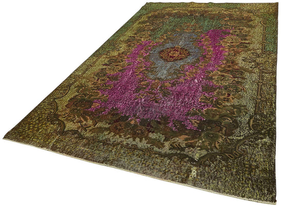 6x10 Vintage Hand-Carved Turkish Rug - 46891