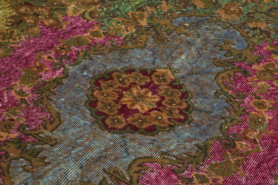 6x10 Vintage Hand-Carved Turkish Rug - 46891