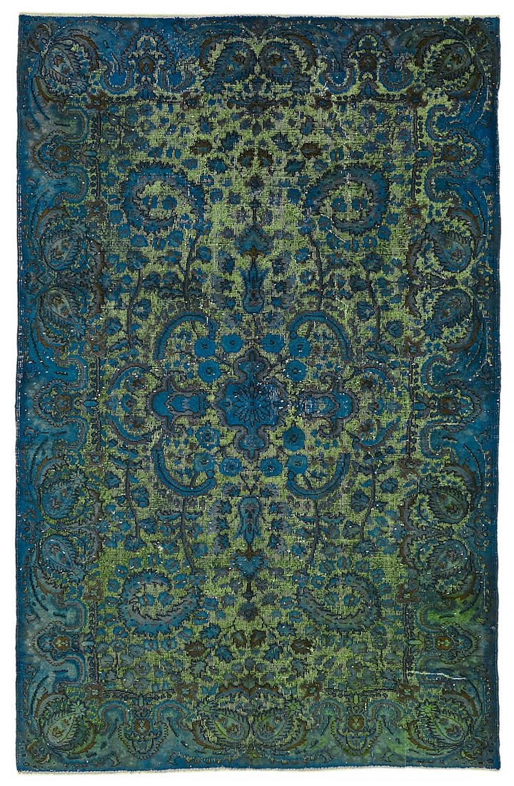 6x9 Vintage Hand-Carved Turkish Rug - 46892