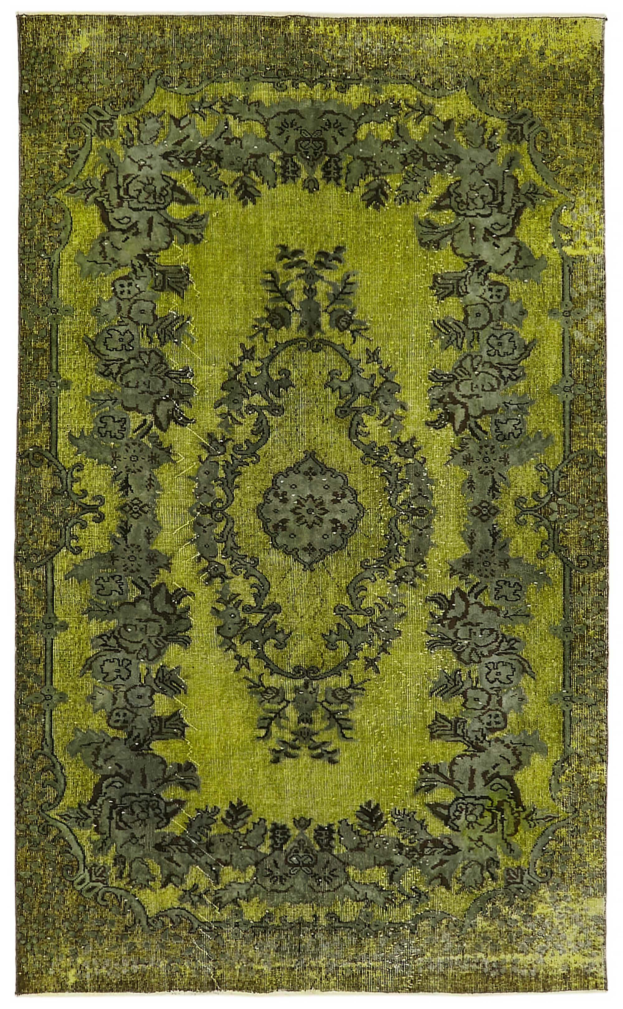 6x9 Vintage Hand-Carved Turkish Rug - 46893