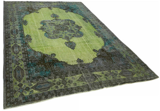 7x10 Vintage Hand-Carved Turkish Rug - 46896