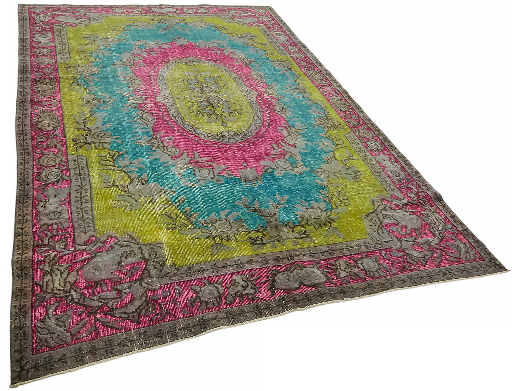 6x10 Vintage Hand-Carved Turkish Rug - 46898