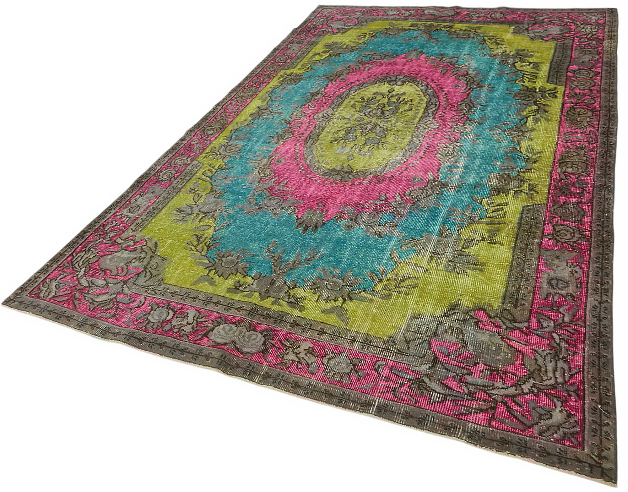 6x10 Vintage Hand-Carved Turkish Rug - 46898