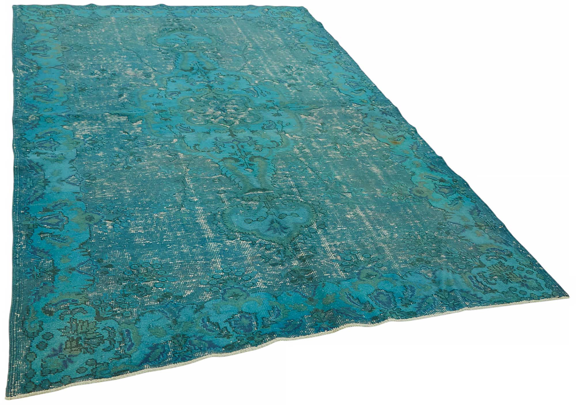 6x9 Vintage Hand-Carved Turkish Rug - 46902