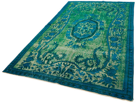 5x9 Vintage Hand-Carved Turkish Rug - 46905