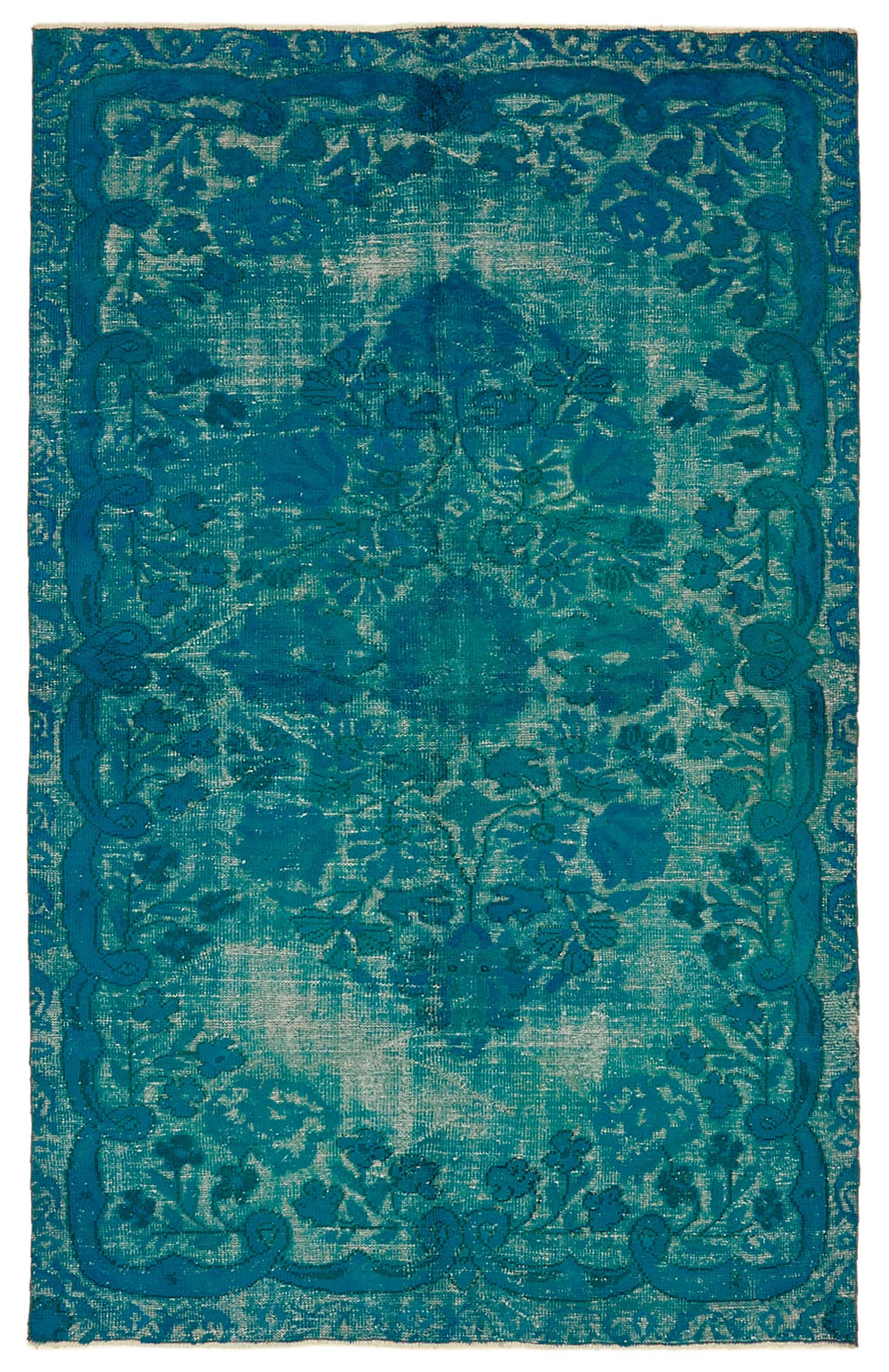 6x9 Vintage Hand-Carved Turkish Rug - 46906