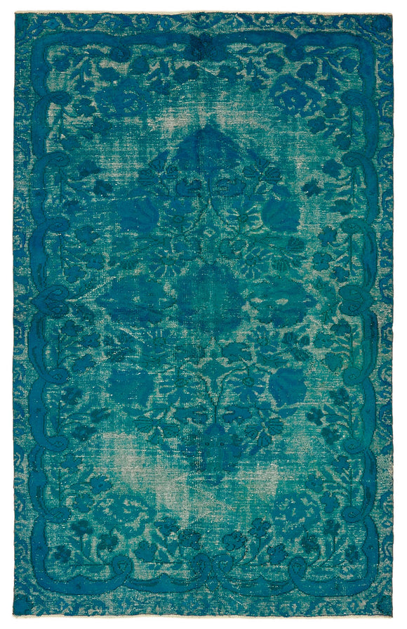 6x9 Vintage Hand-Carved Turkish Rug - 46906