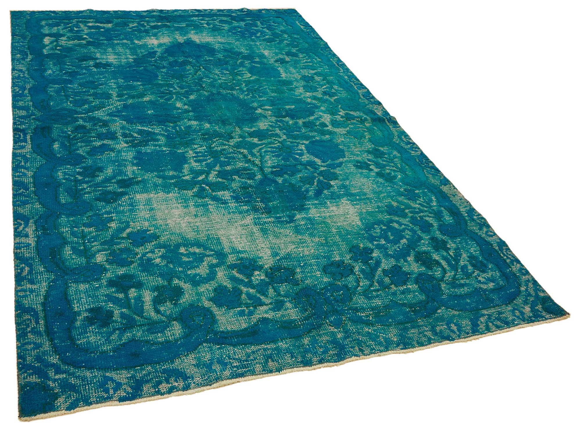 6x9 Vintage Hand-Carved Turkish Rug - 46906