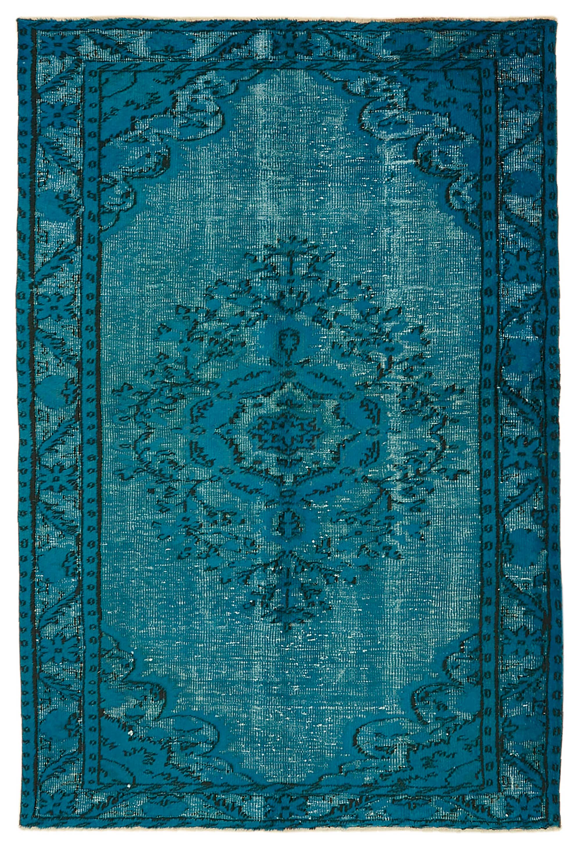 6x9 Vintage Hand-Carved Turkish Rug - 46907