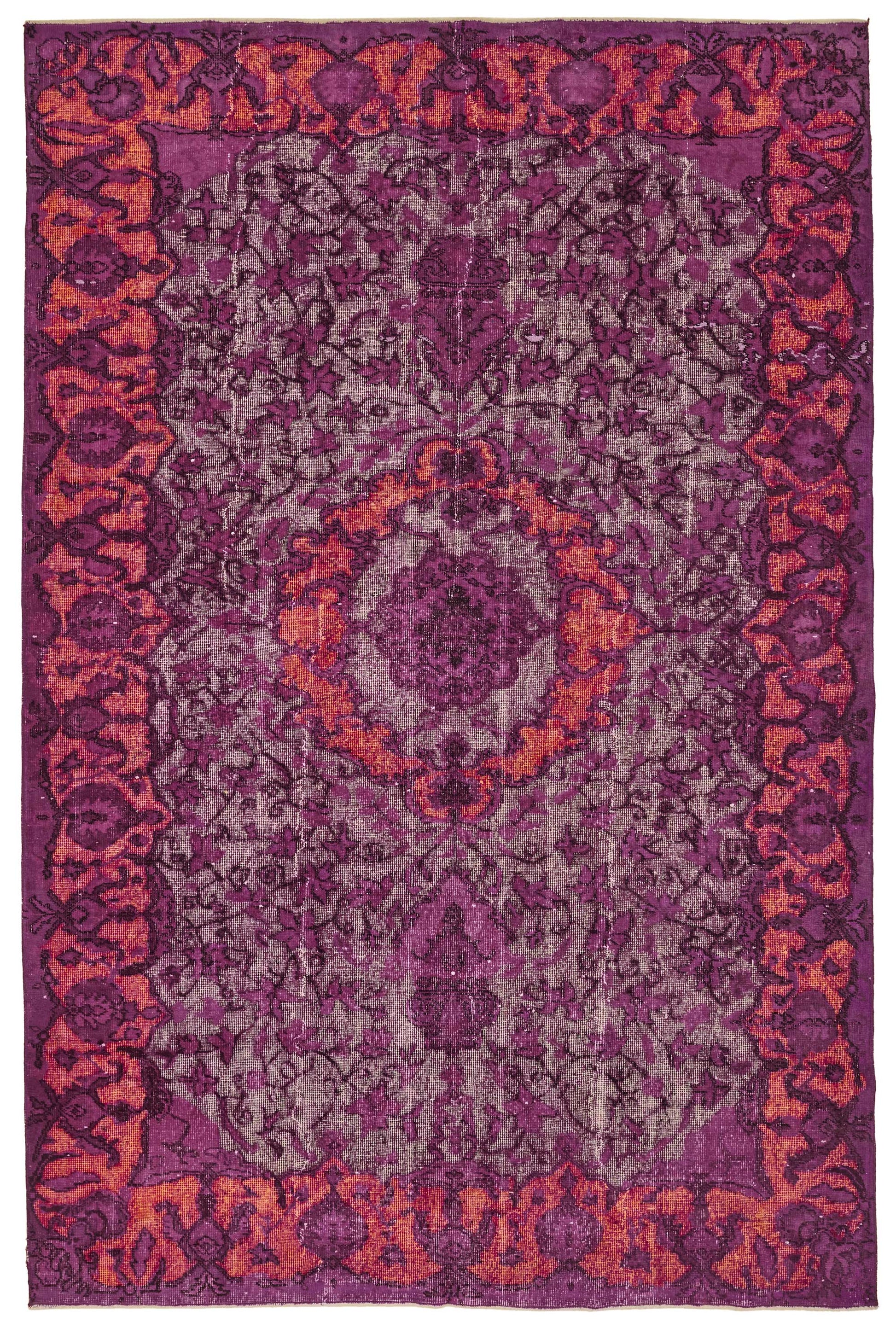 6x10 Vintage Hand-Carved Turkish Rug - 46909