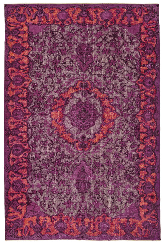 6x10 Vintage Hand-Carved Turkish Rug - 46909