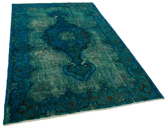 5x9 Vintage Hand-Carved Turkish Rug - 46911