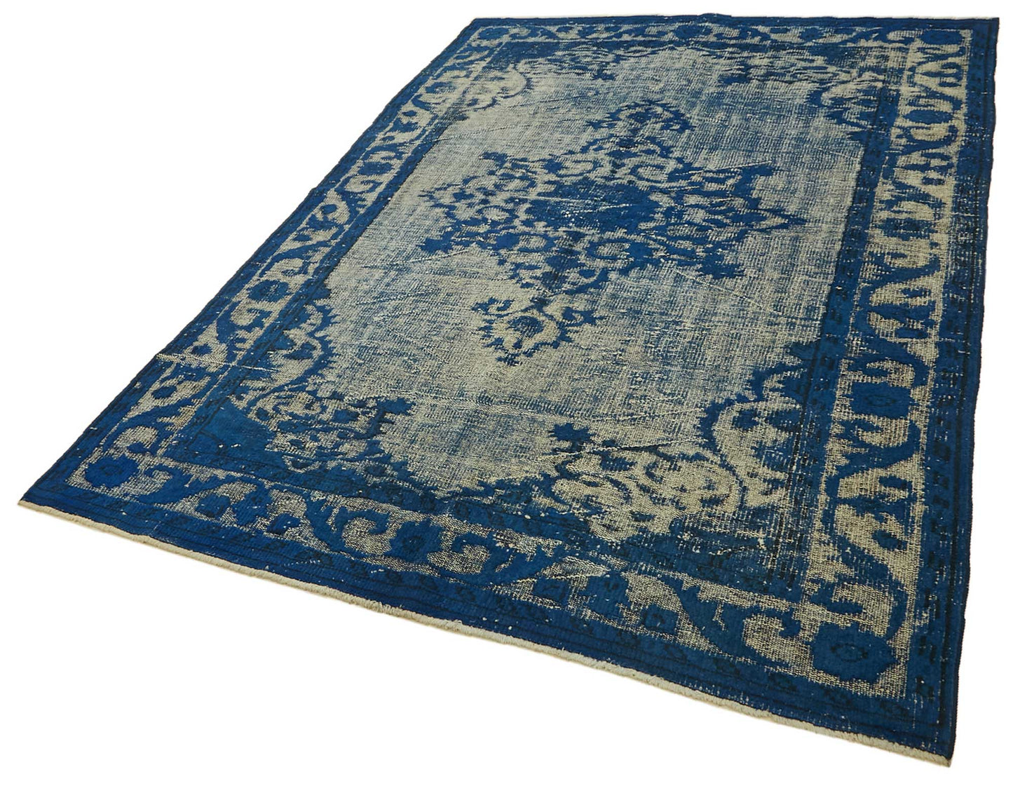 6x9 Vintage Hand-Carved Turkish Rug - 46912