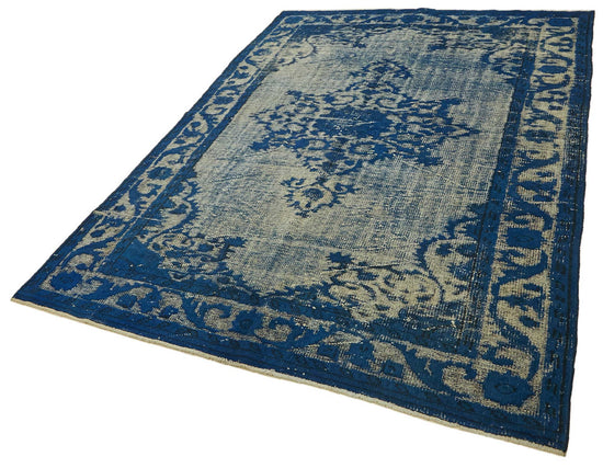 6x9 Vintage Hand-Carved Turkish Rug - 46912