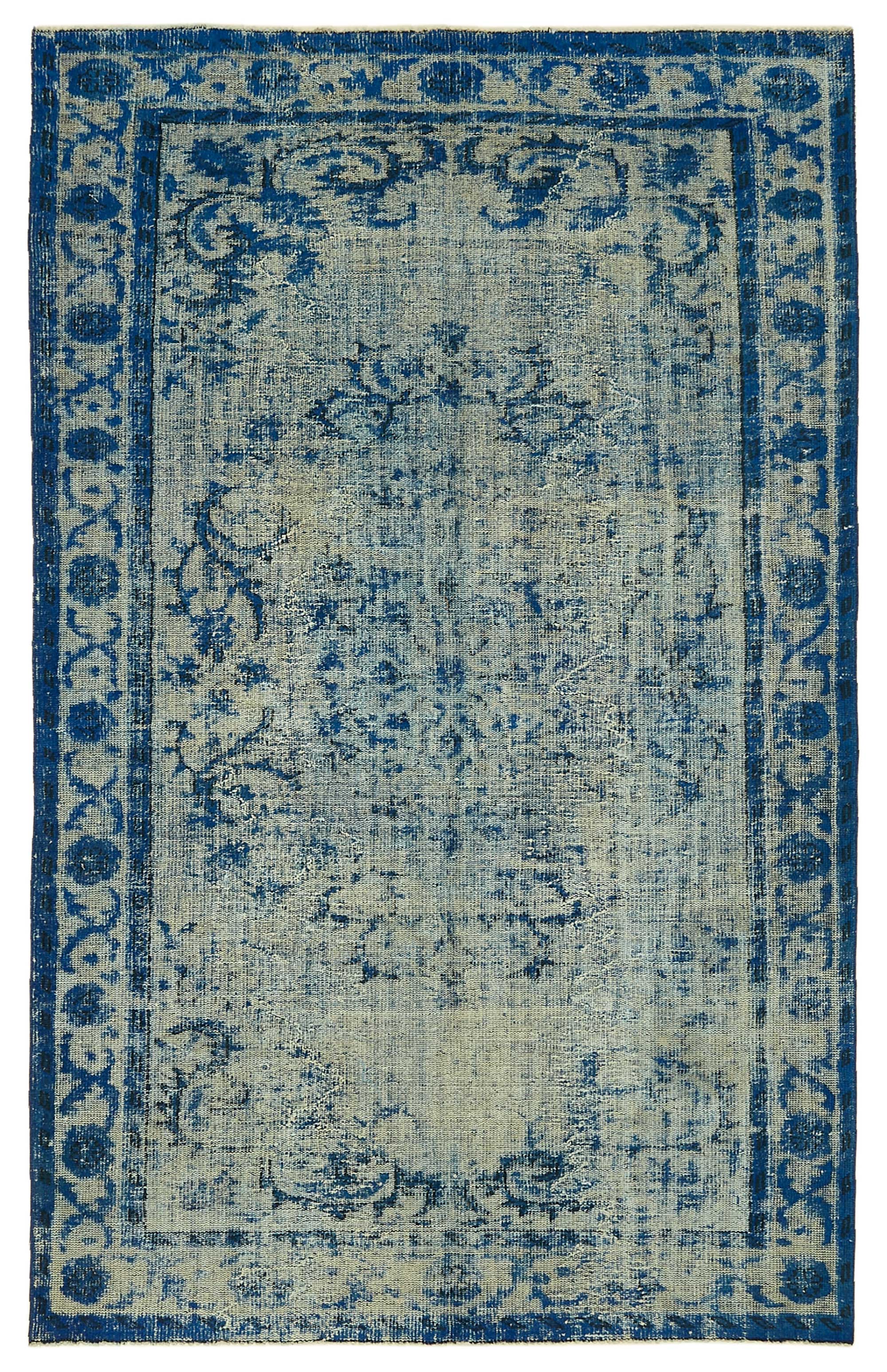 6x10 Vintage Hand-Carved Turkish Rug - 46913