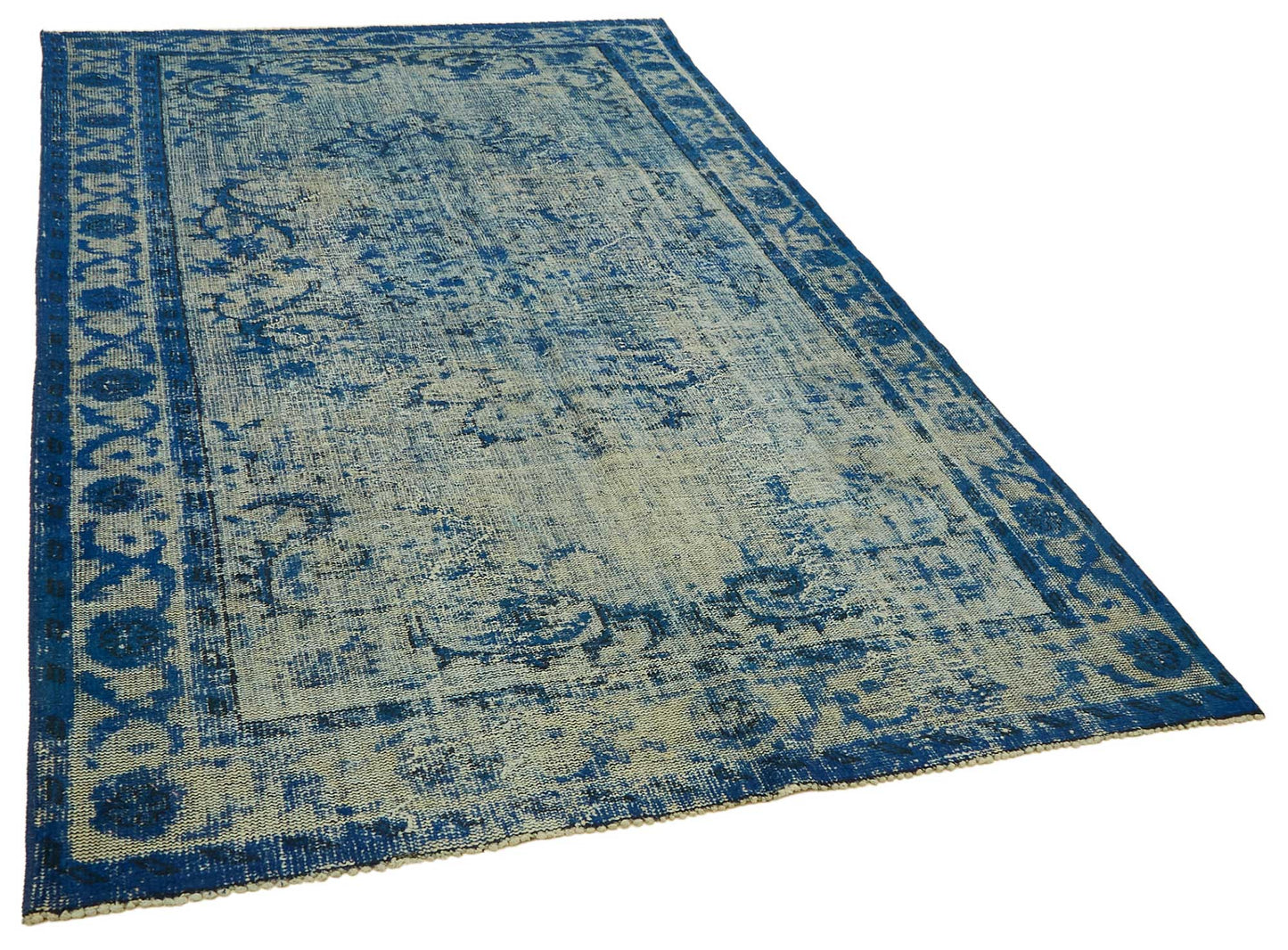 6x10 Vintage Hand-Carved Turkish Rug - 46913