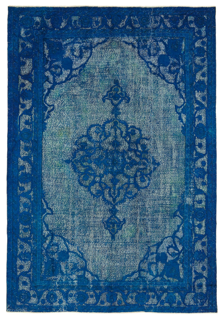 7x10 Vintage Hand-Carved Turkish Rug - 46915