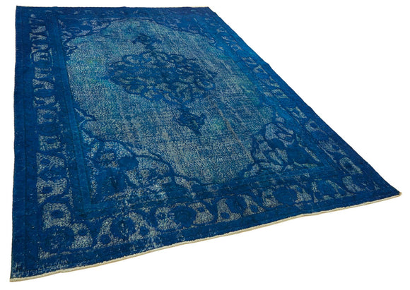 7x10 Vintage Hand-Carved Turkish Rug - 46915