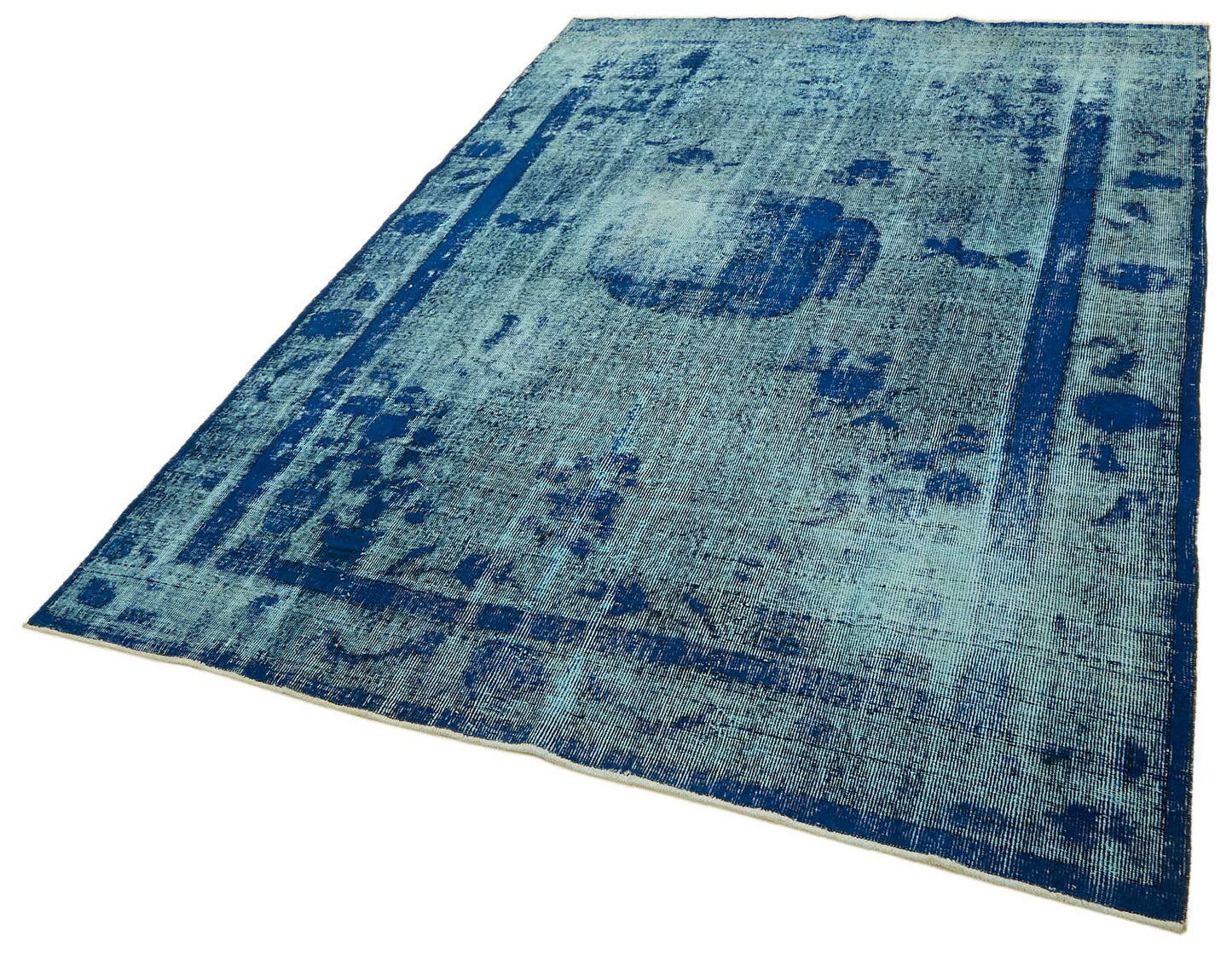 7x10 Vintage Hand-Carved Turkish Rug - 46916