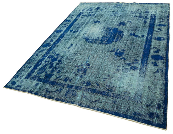 7x10 Vintage Hand-Carved Turkish Rug - 46916