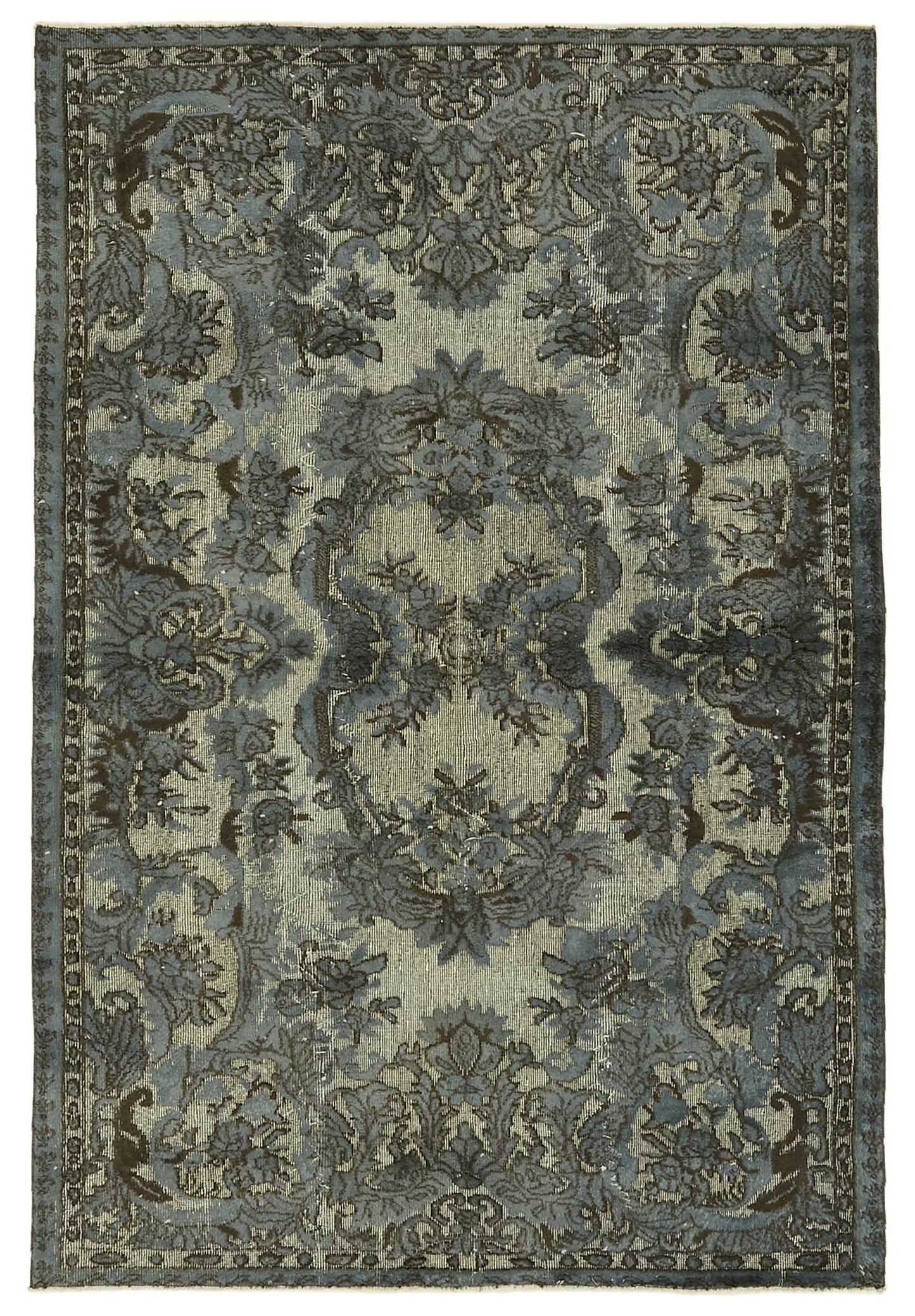 5x8 Vintage Hand-Carved Turkish Rug - 46917