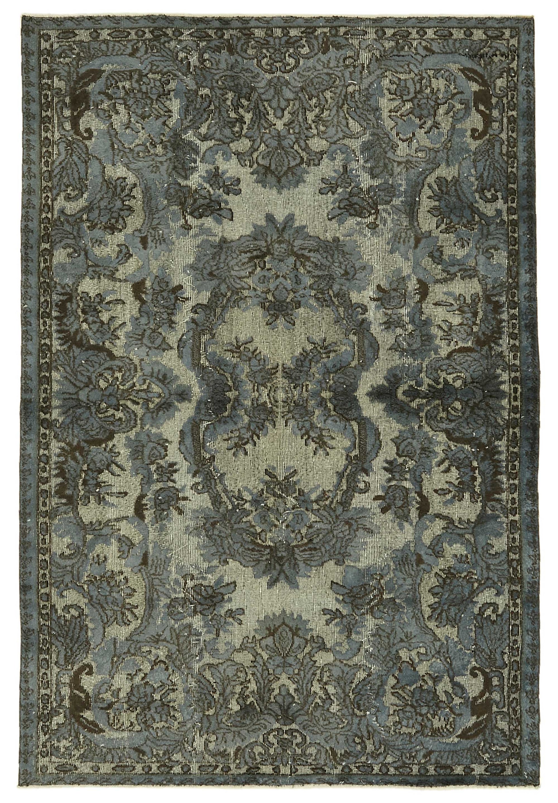 5x8 Vintage Hand-Carved Turkish Rug - 46917