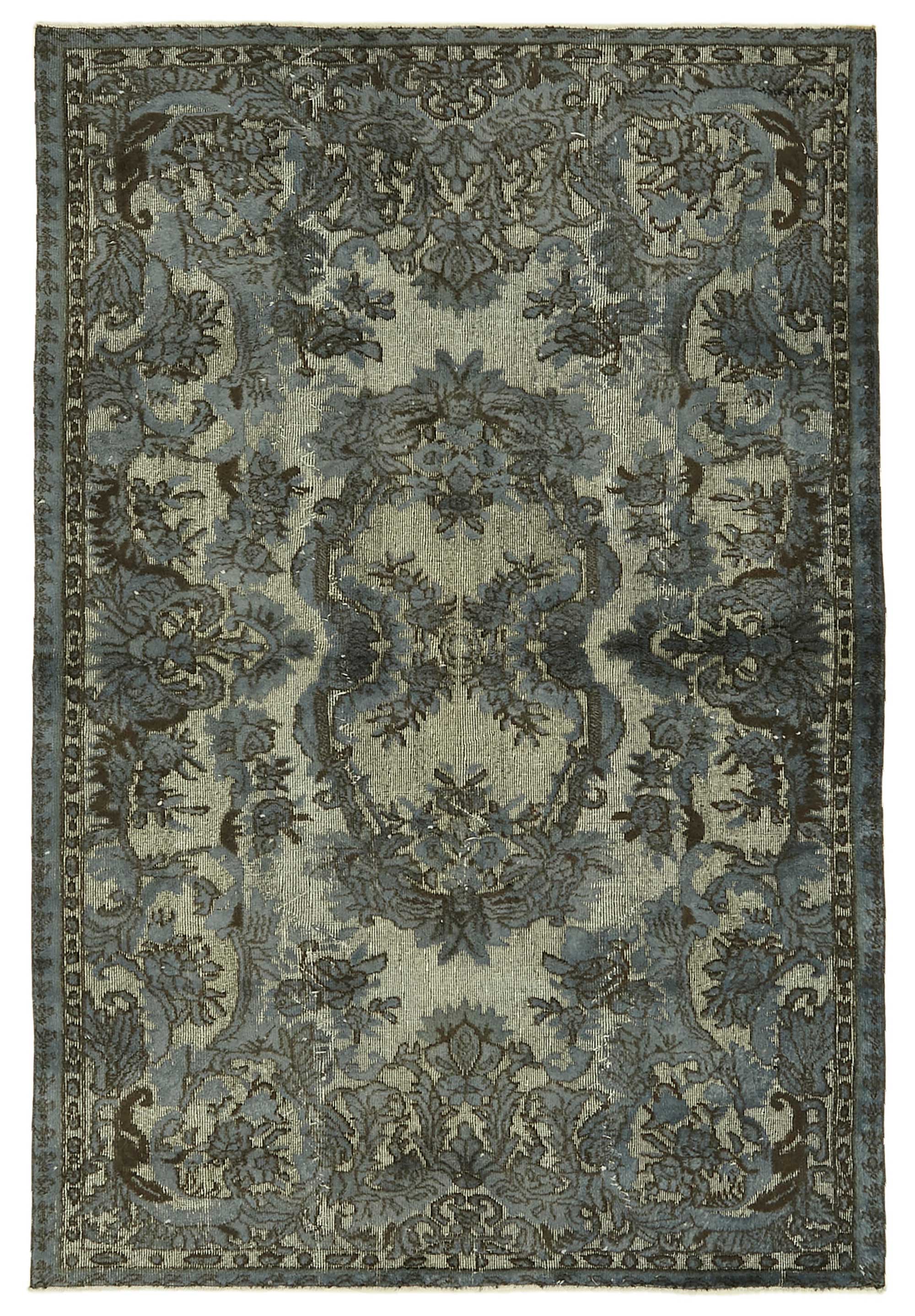 5x8 Vintage Hand-Carved Turkish Rug - 46917