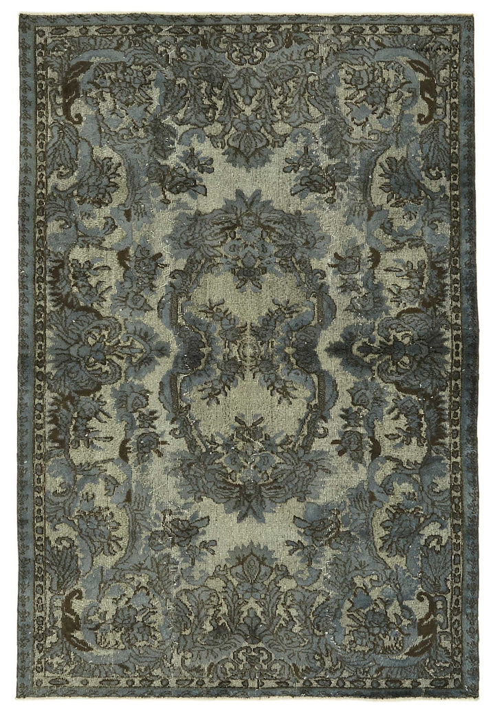 5x8 Vintage Hand-Carved Turkish Rug - 46917