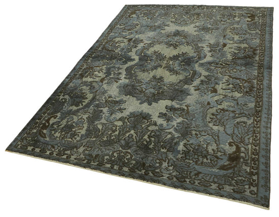 5x8 Vintage Hand-Carved Turkish Rug - 46917