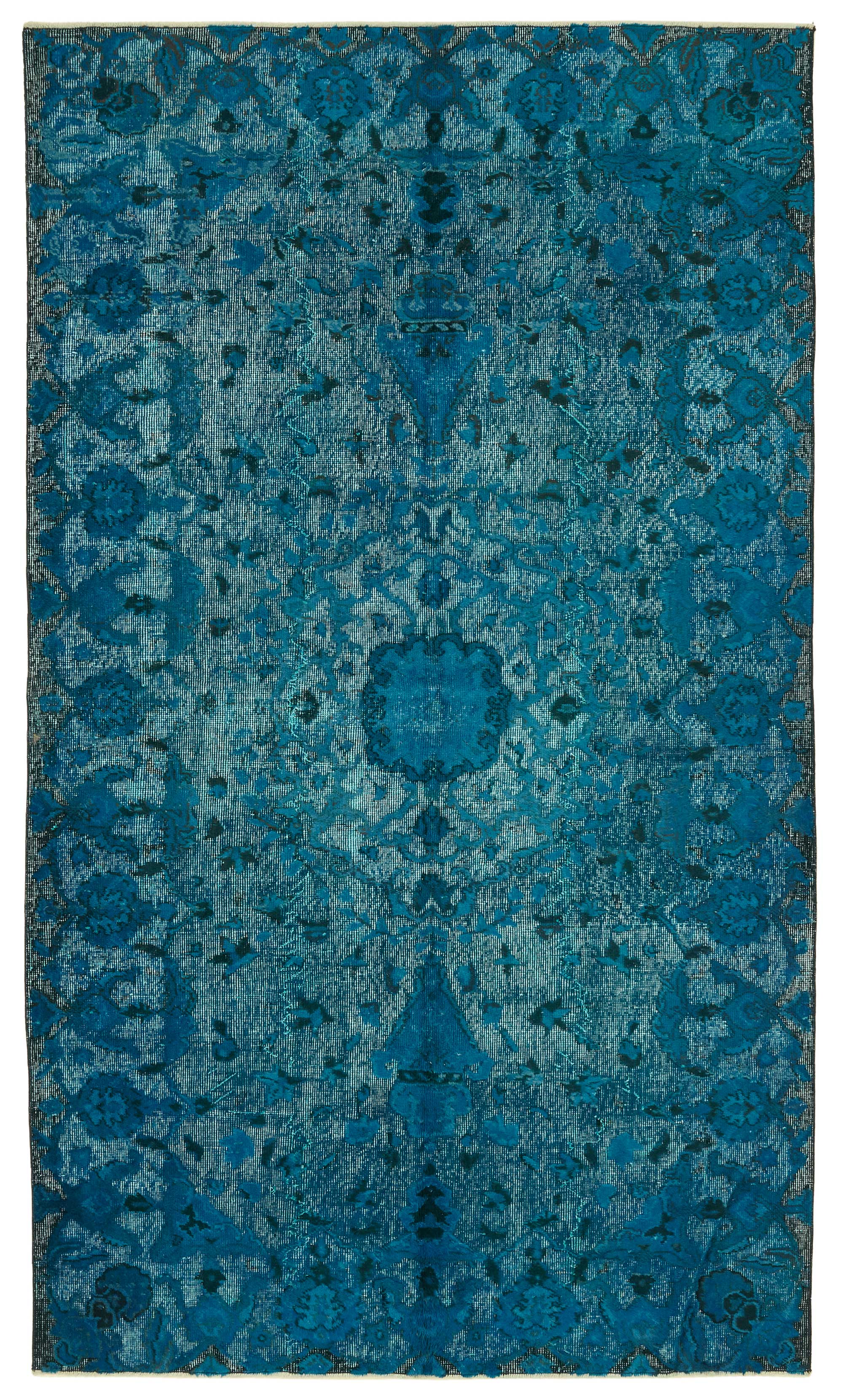 5x9 Vintage Hand-Carved Turkish Rug - 46918