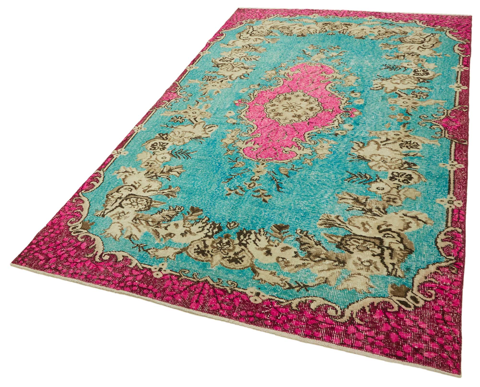 6x10 Vintage Hand-Carved Turkish Rug - 46919