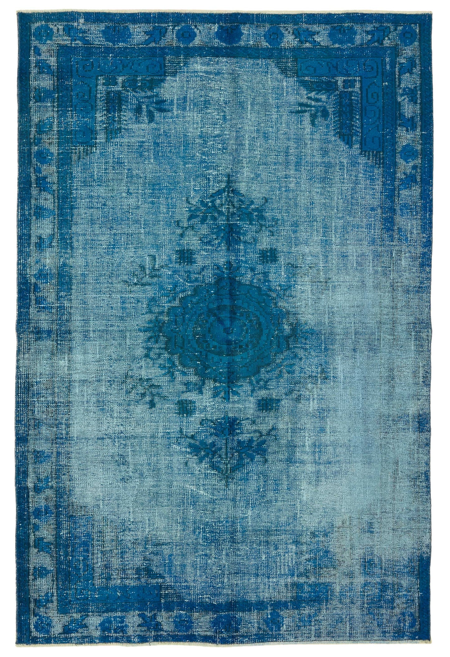 5x8 Vintage Hand-Carved Turkish Rug - 46922