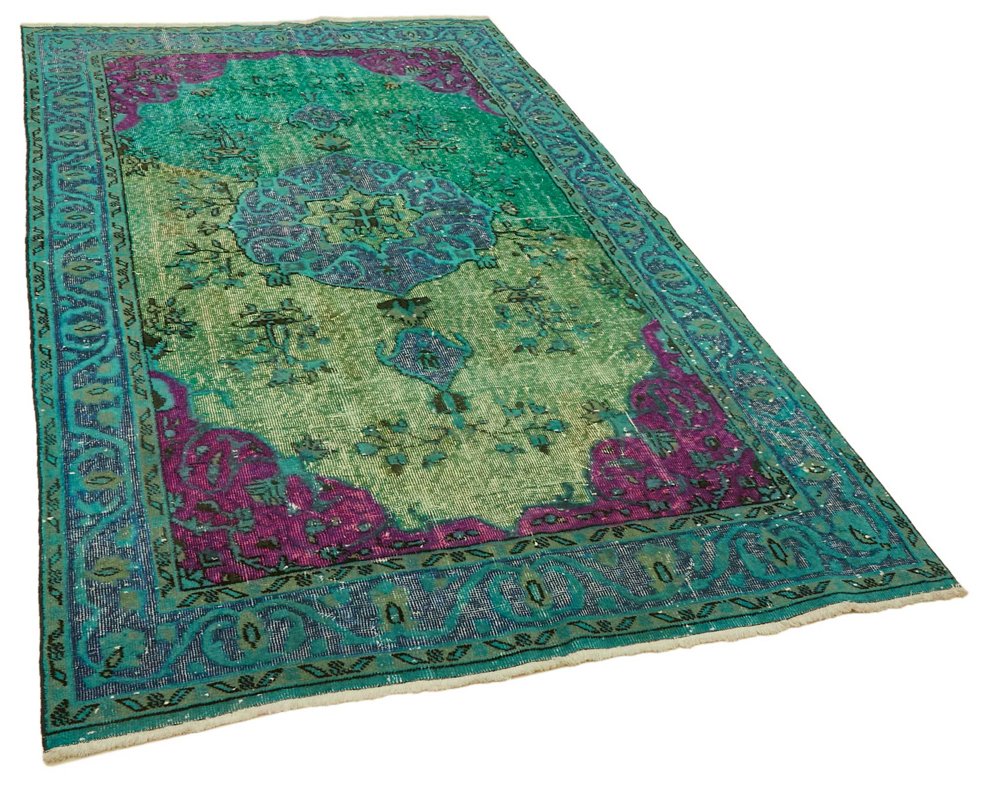 5x9 Vintage Hand-Carved Turkish Rug - 46923