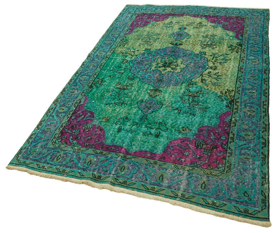 5x9 Vintage Hand-Carved Turkish Rug - 46923