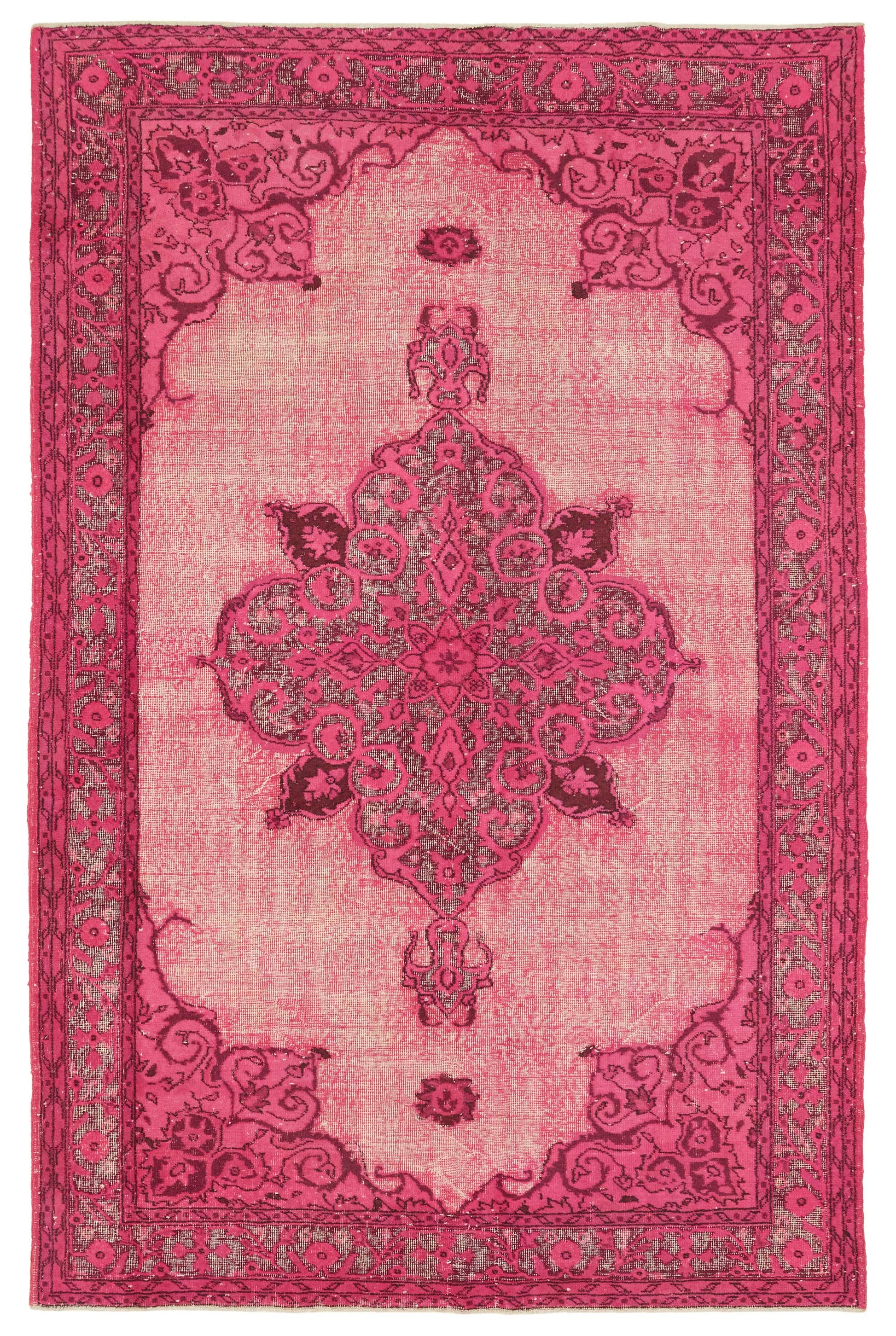 7x10 Vintage Hand-Carved Turkish Rug - 46924