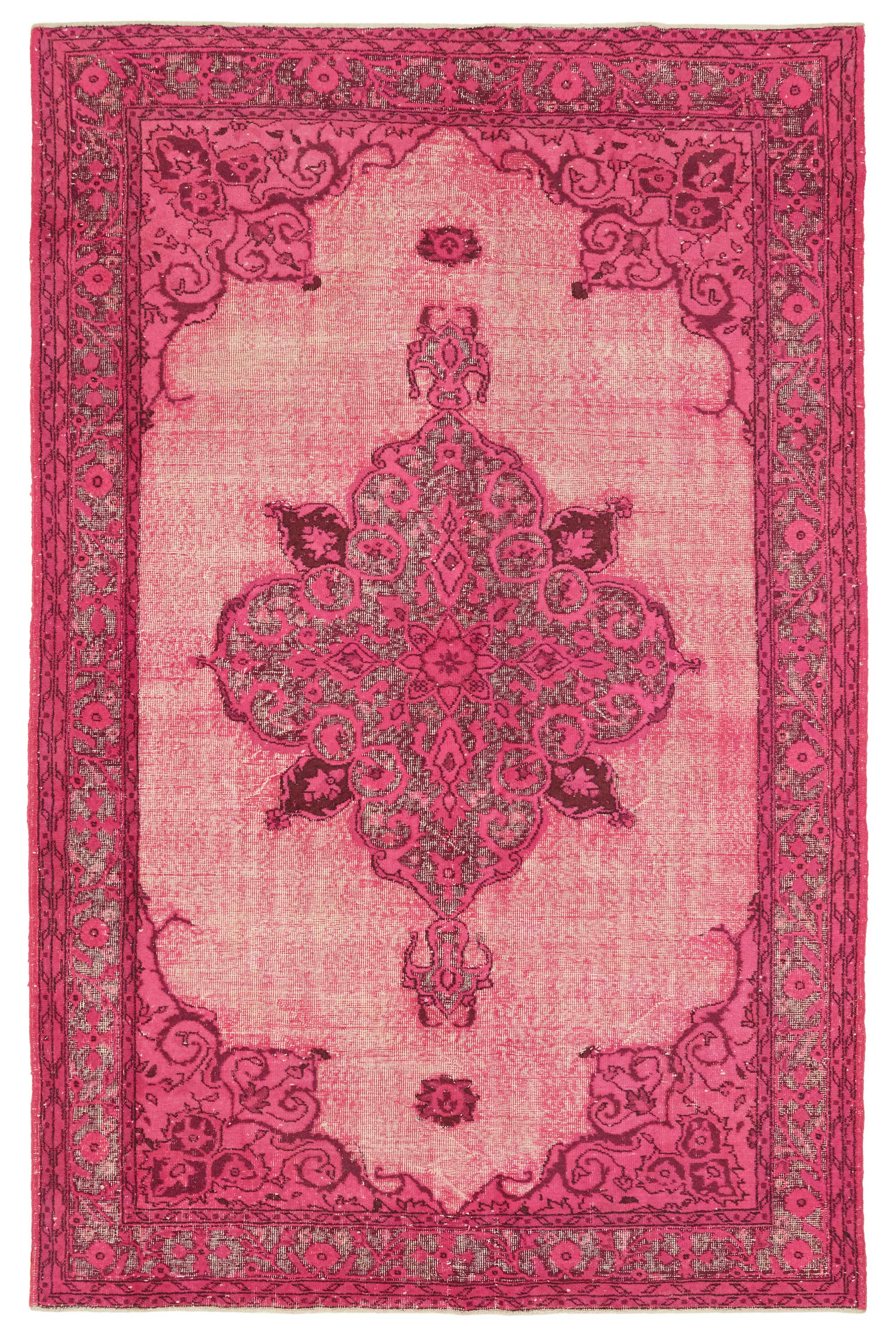 7x10 Vintage Hand-Carved Turkish Rug - 46924