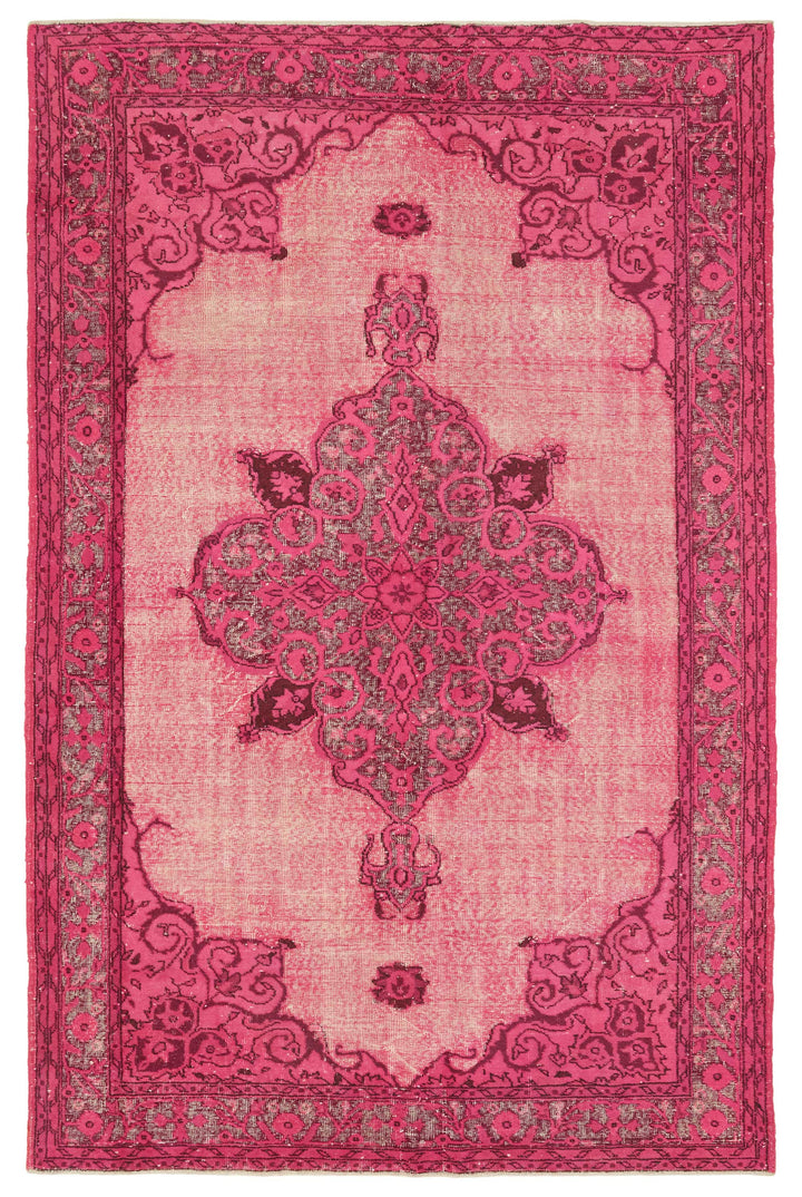 7x10 Vintage Hand-Carved Turkish Rug - 46924