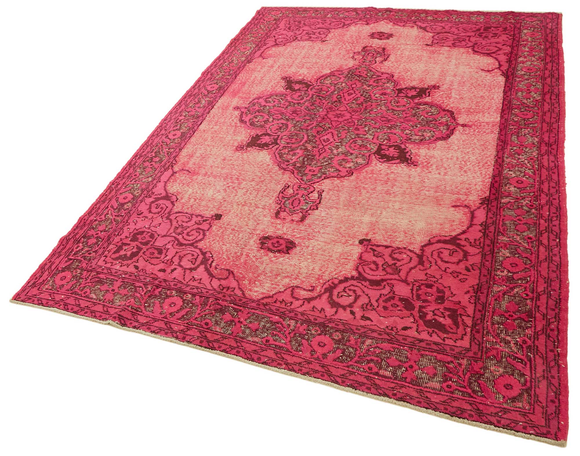 7x10 Vintage Hand-Carved Turkish Rug - 46924