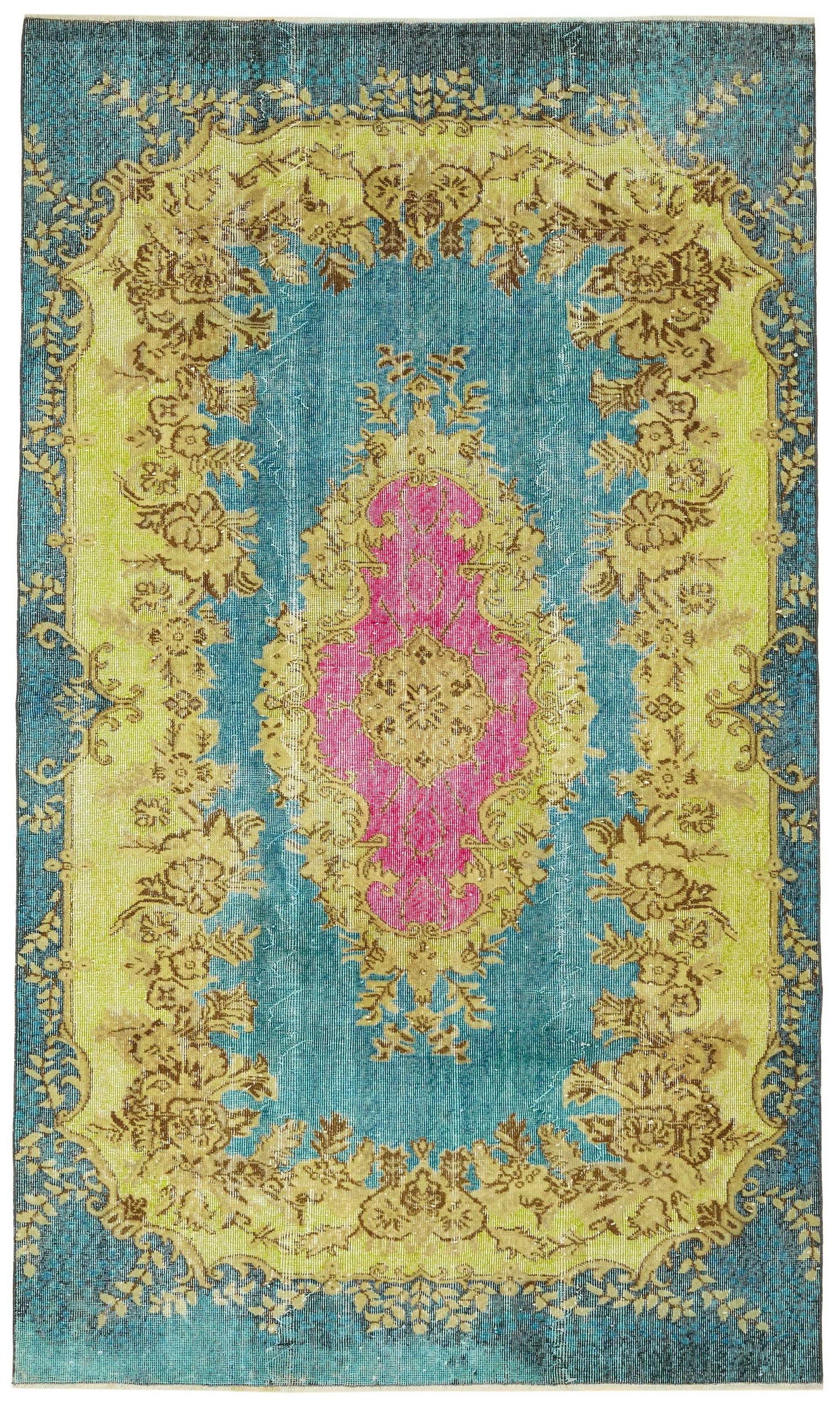 5x9 Vintage Hand-Carved Turkish Rug - 46929