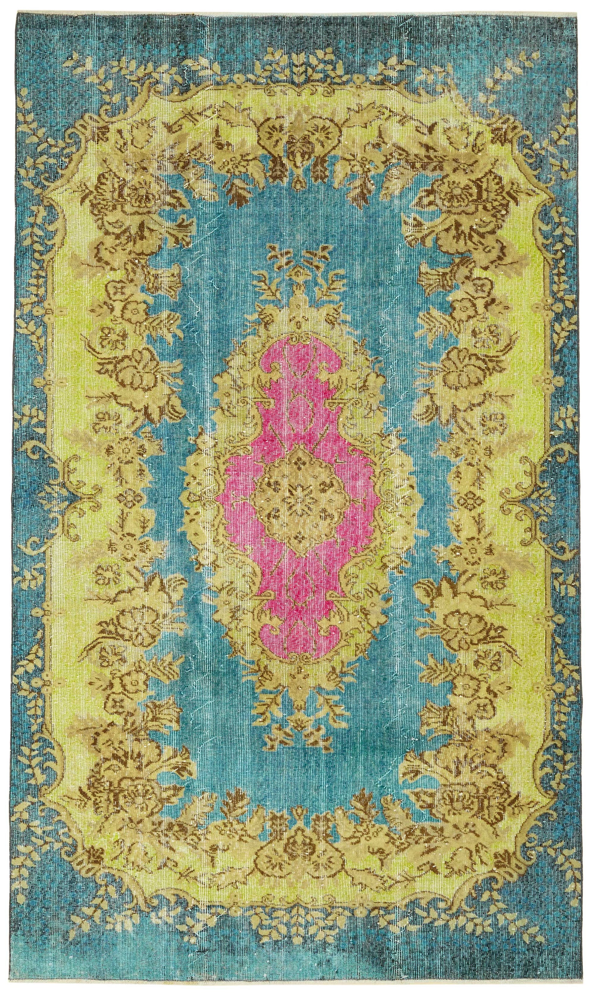 5x9 Vintage Hand-Carved Turkish Rug - 46929