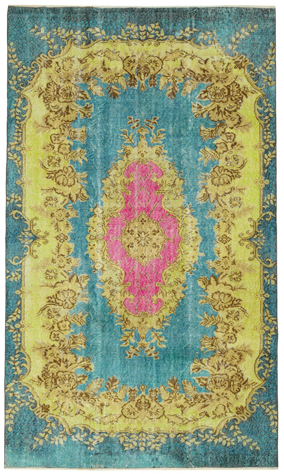 5x9 Vintage Hand-Carved Turkish Rug - 46929