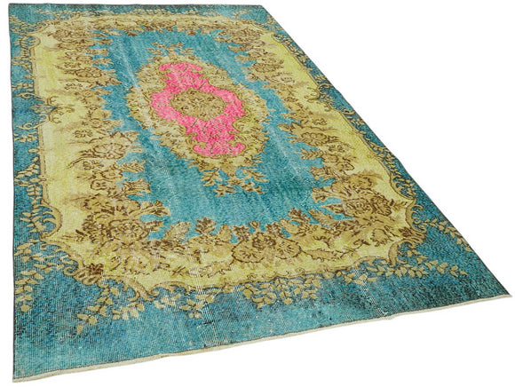 5x9 Vintage Hand-Carved Turkish Rug - 46929