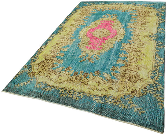 5x9 Vintage Hand-Carved Turkish Rug - 46929