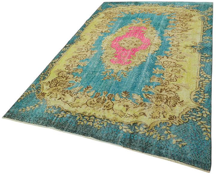 5x9 Vintage Hand-Carved Turkish Rug - 46929