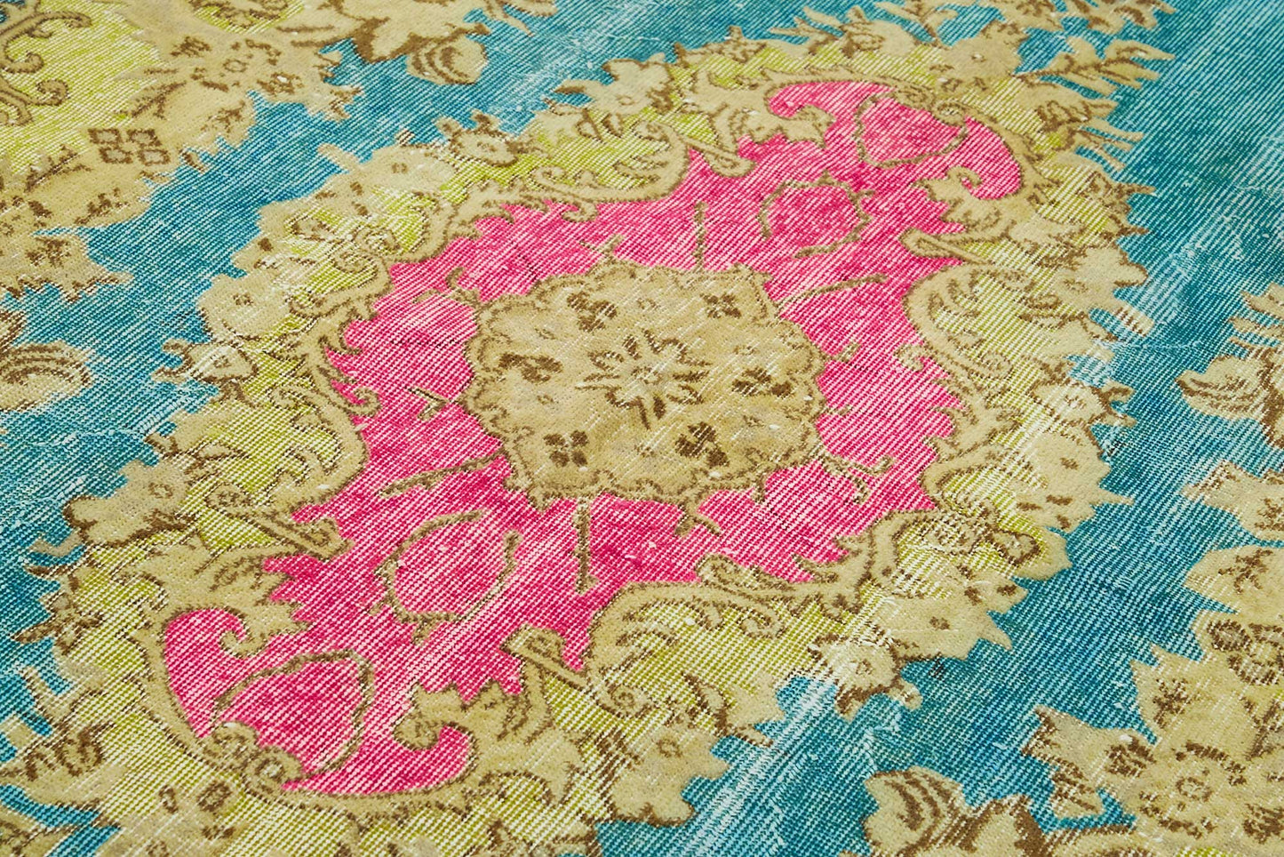 5x9 Vintage Hand-Carved Turkish Rug - 46929