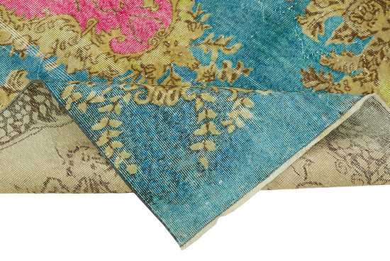 5x9 Vintage Hand-Carved Turkish Rug - 46929